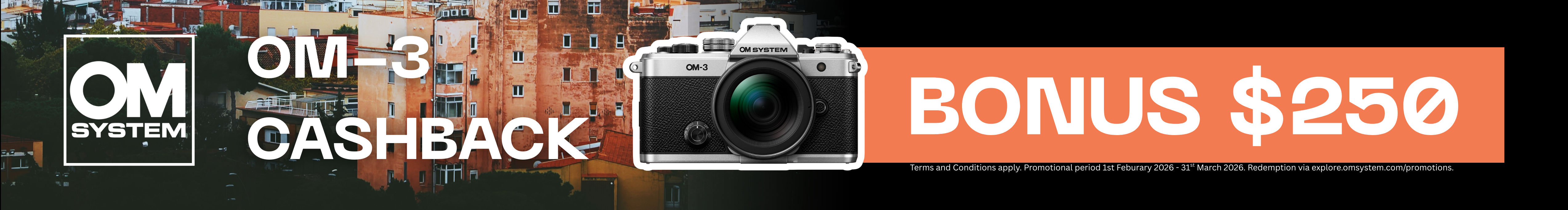 OM-System OM-3 Cashback Feburary - March 2026